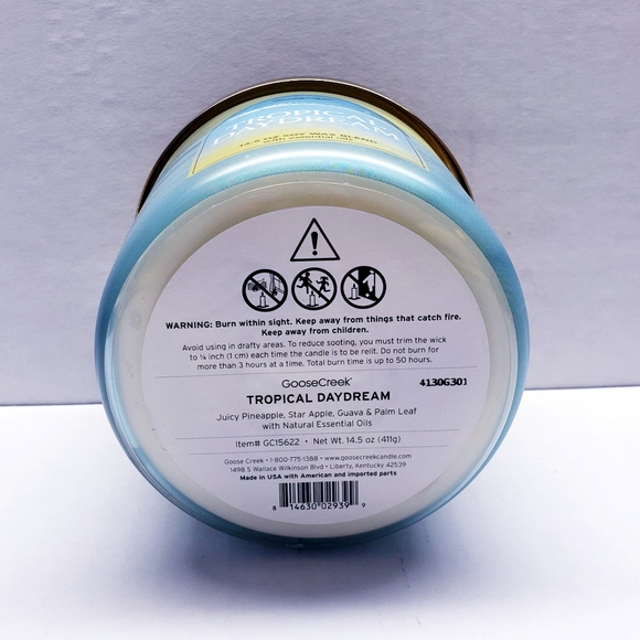 Goose Creek TROPICAL DAYDREAM Large 3-Wick Scented Candle, 14.5 oz - Picture 4 of 5